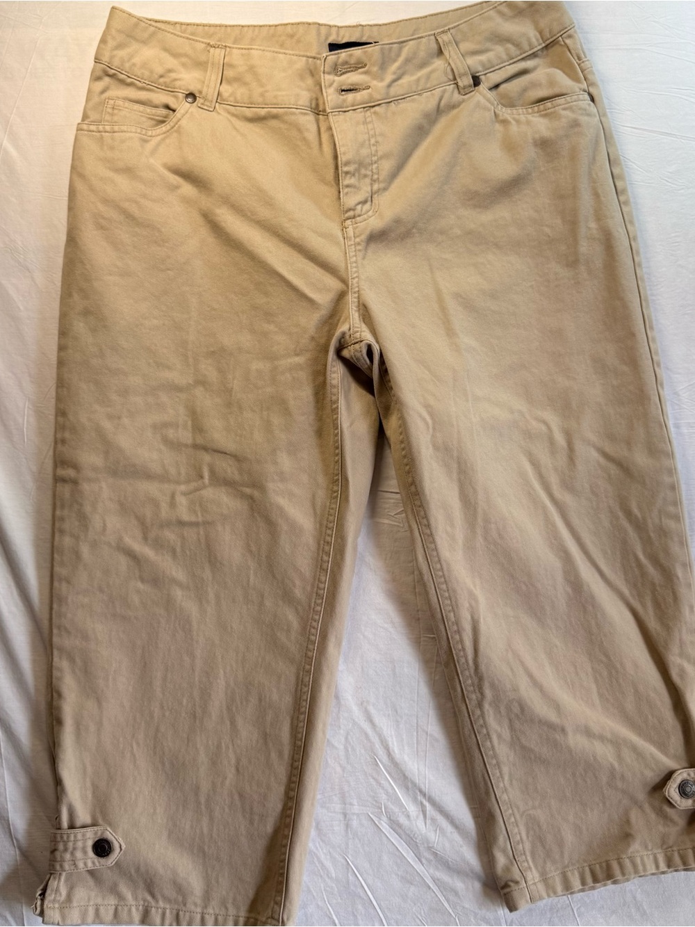Sonoma Cropped Khaki Cotton Blend Capris